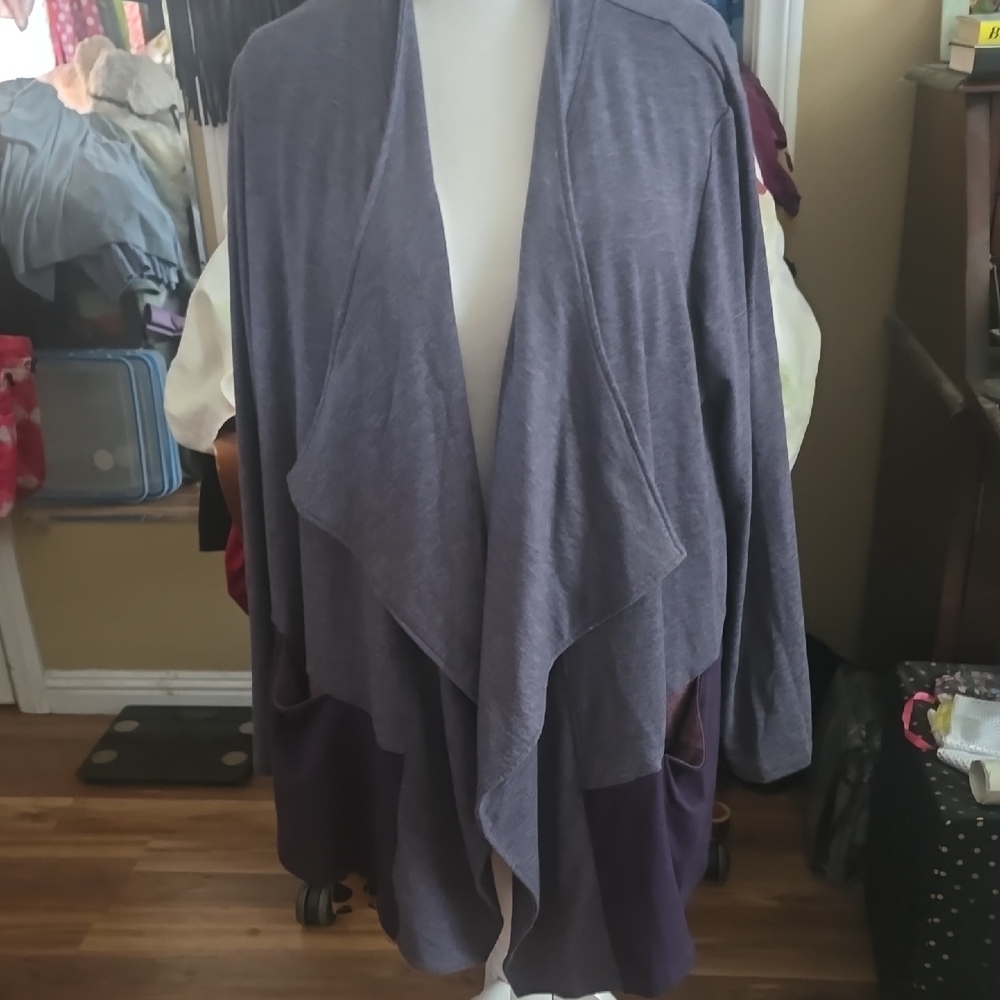 Purple Waterfall Cardigan Sweater
